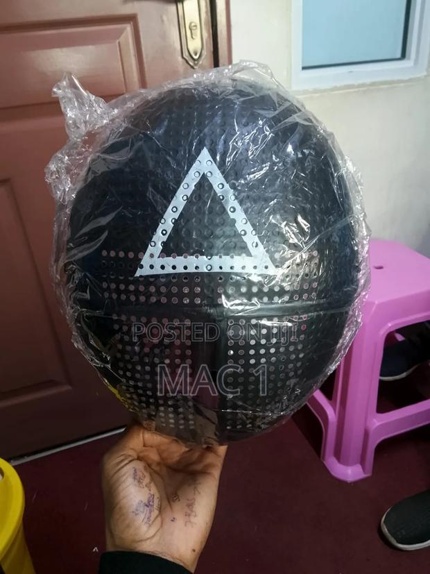 ​Black Geometric Face Mask – Squid Game Frontman Style - thumbnail 2
