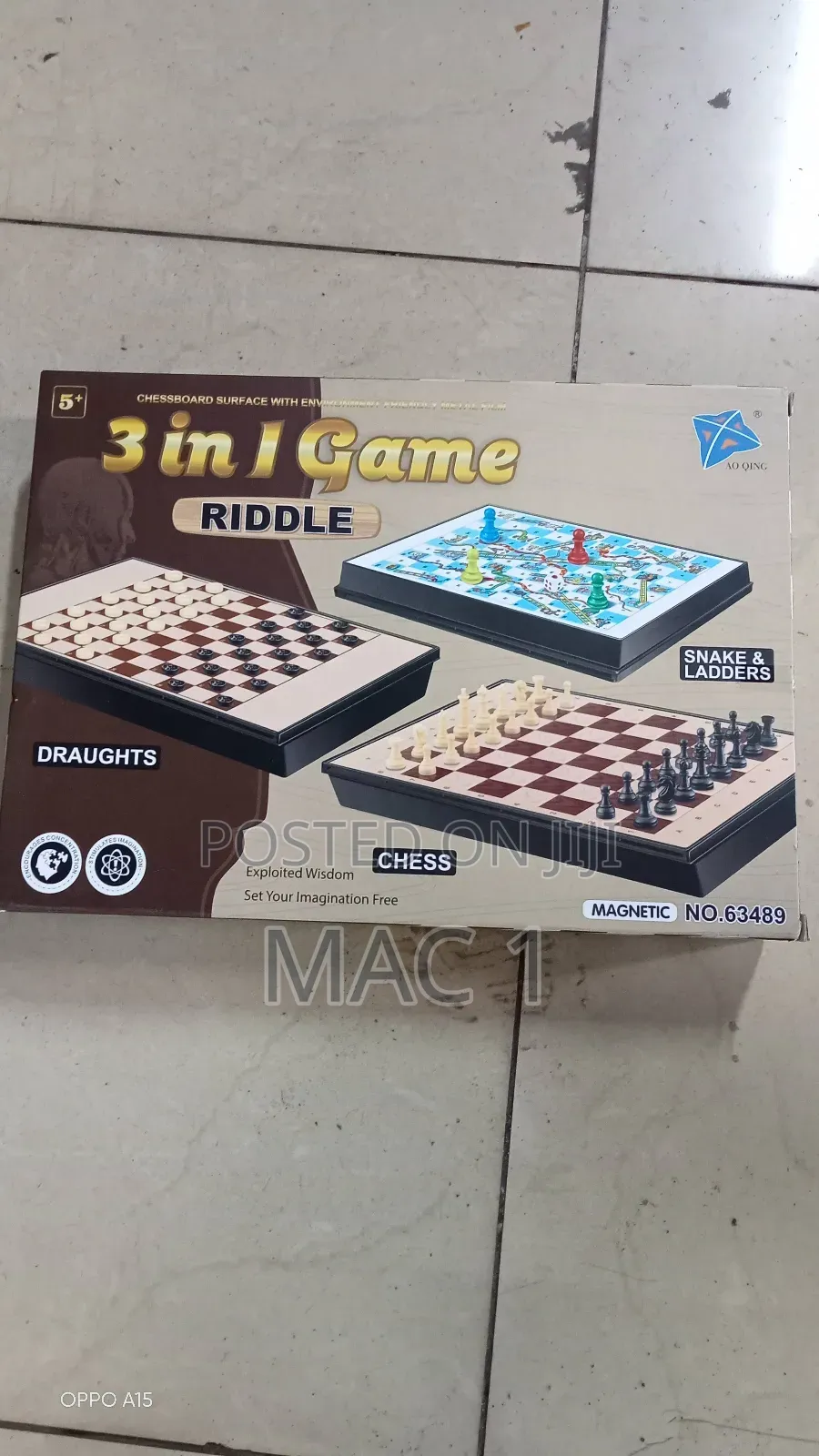3 in One Board Game Chess S Ladders Draughts