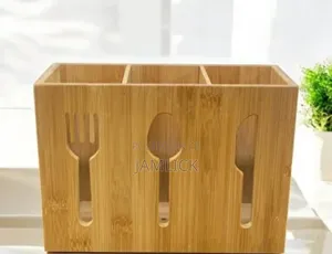 3 Slot Bamboo Cutlery Organizer Box - Pm