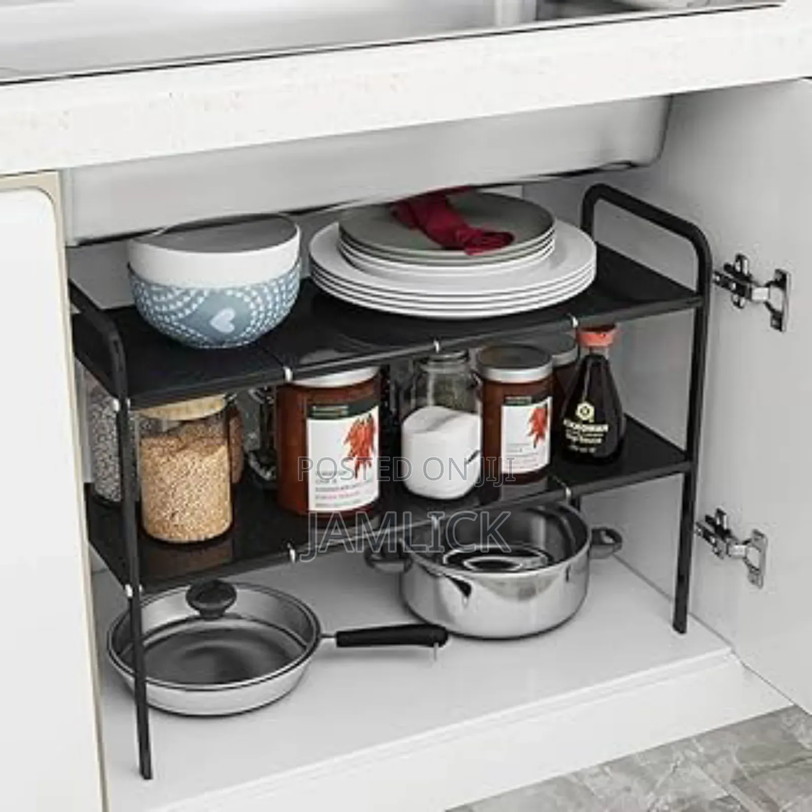 2 Layer Stainless Steel Expandable Under Sink Rack - Pm