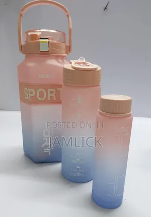 Hexagonal Sports 3in1 Multi-Colour Motivation Water Bottle -Pm