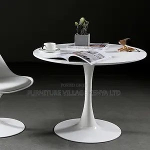 Dining Table; White Pedestal Dining Table