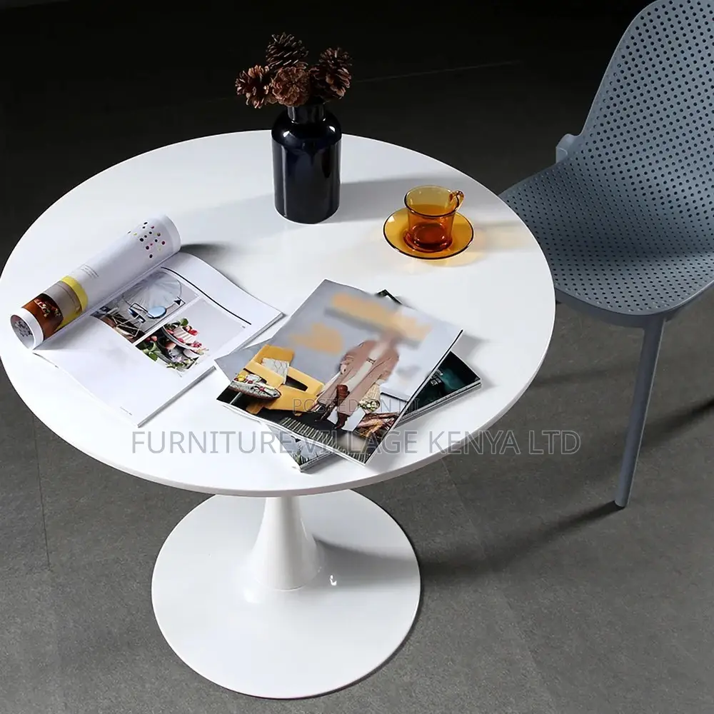 Dining Table; White Pedestal Dining Table