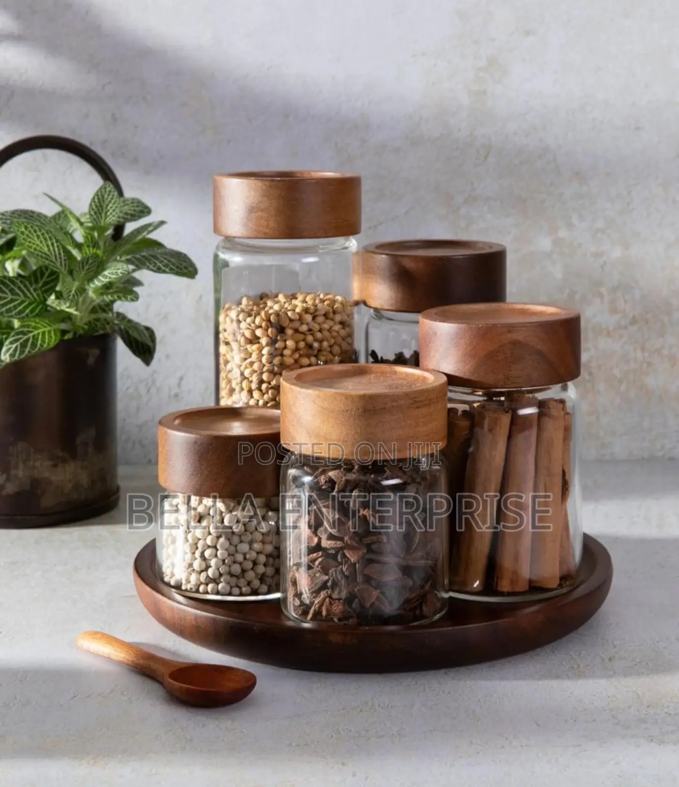 Available High Borosilicate Glass Jars With Acacia Air Tight Lids