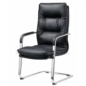 Office Chair ; Black Leather Visitor's Office Chair