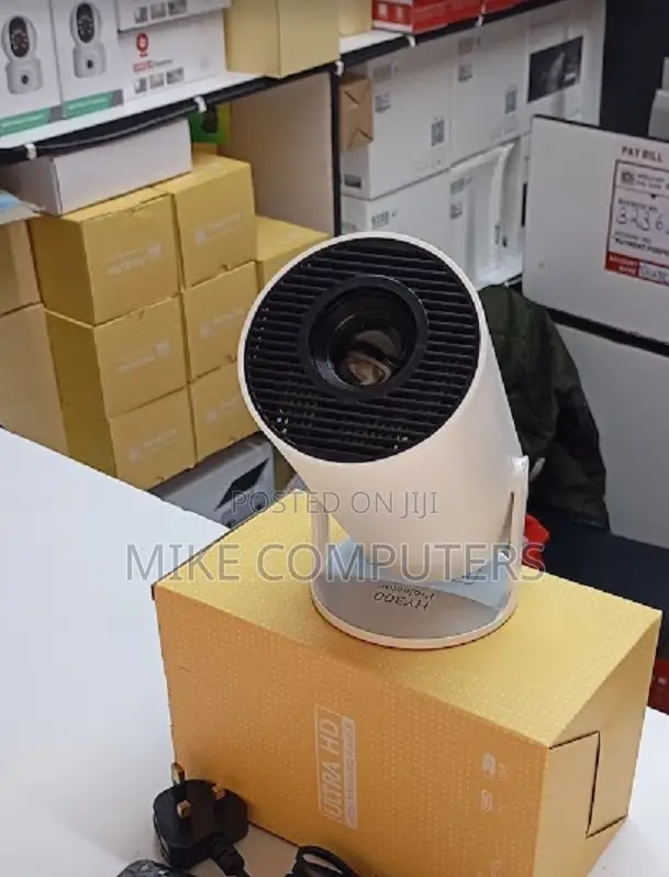 Hy 300 Projector Featuring Wifi and Bluetooth 1800 Rotation Base