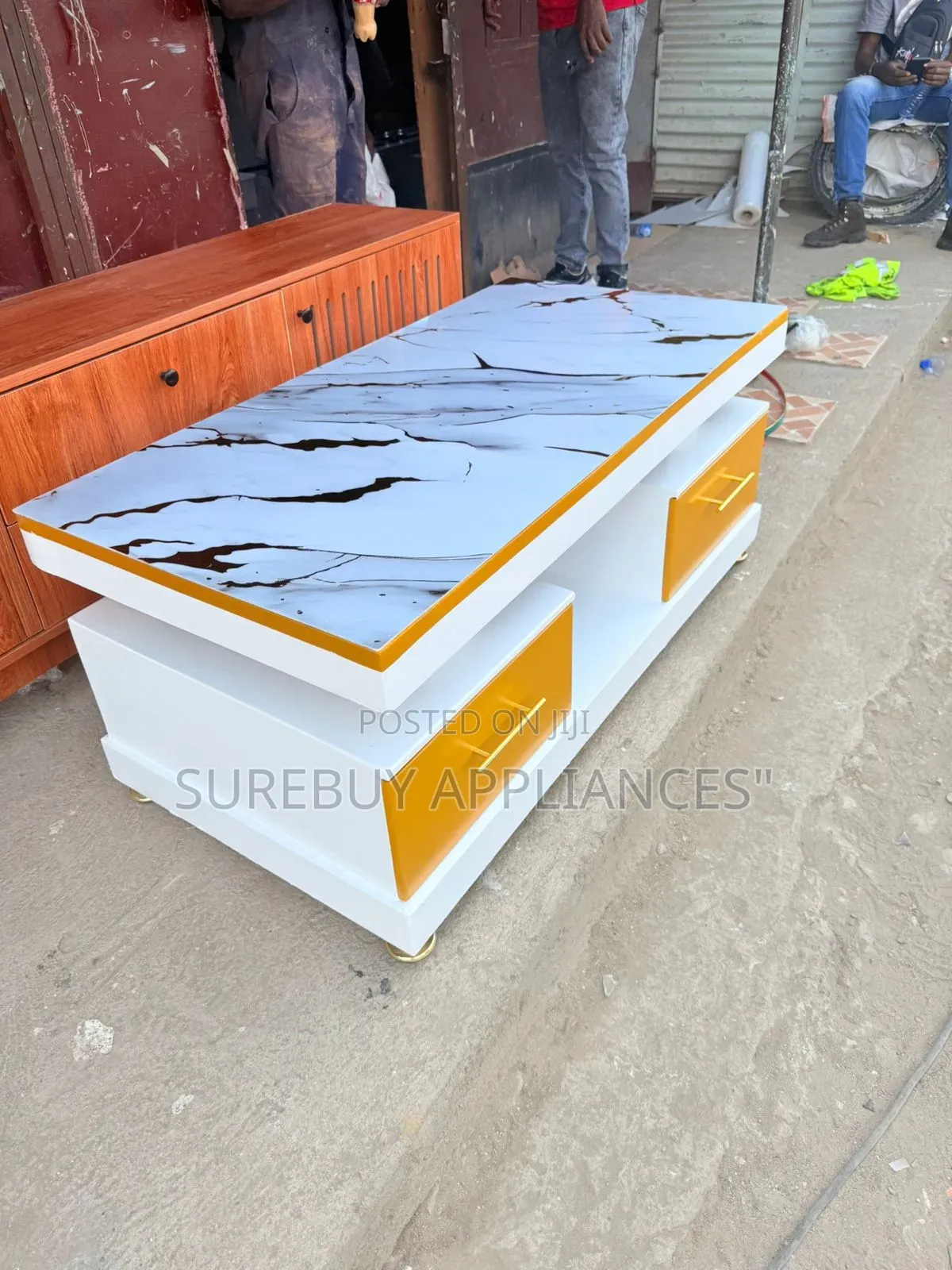 Modern Executive Coffee Table With Marble Top