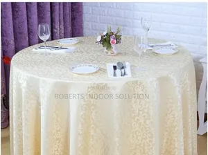 Generic 150cm Round Polyester Jacquard Table Cloth