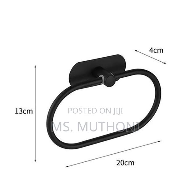  Minimalist Black Wall-Mounted Towel Holder - thumbnail 2