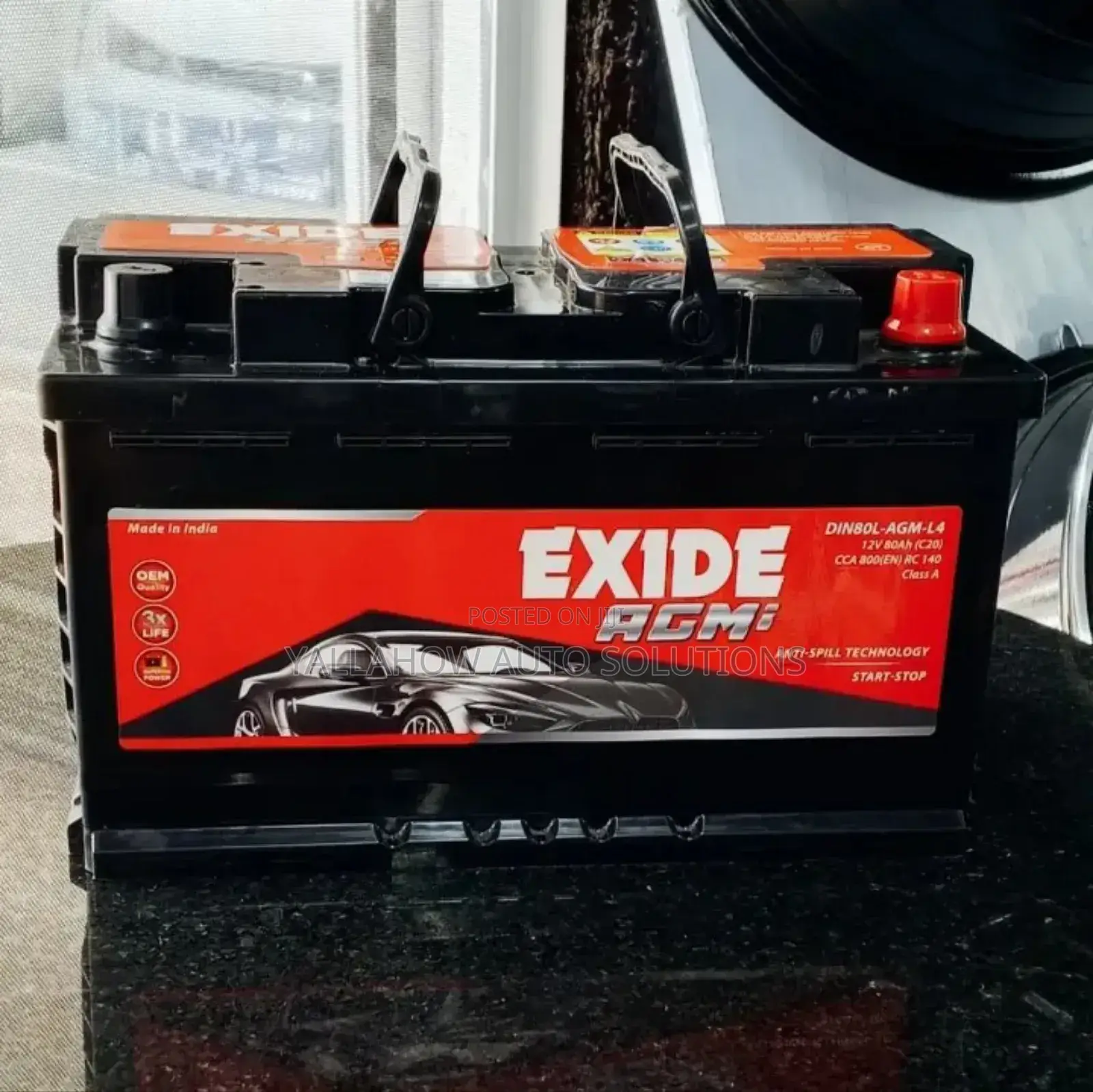 Din80 Exide Agm Battery Made in India | Car Battery Kenya Nairobi