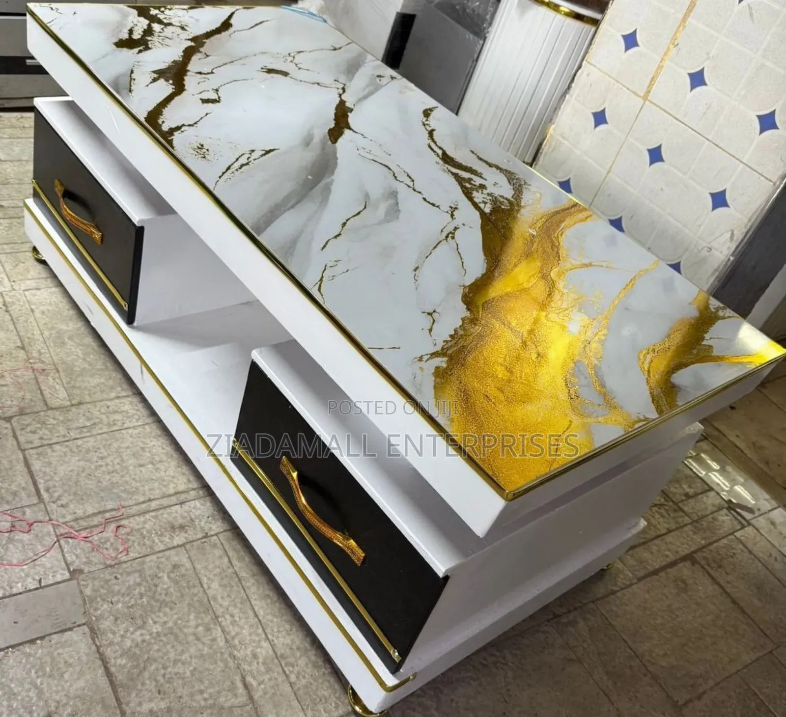 Modern Executive Coffee Table With Marble Topping Brand New