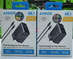 Anker 140w 4-Port Fast Charger (Pd 3.1) With Usb-C Cable