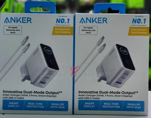 Anker Charger (100w, 3 Ports, Smart Display) With Usb-C Cable