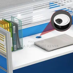 2-Way Blue Modular Straight Office Workstation
