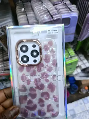 Burmc iPhone 16 Pro Cheetah Print Full Body Protection Case -Purple