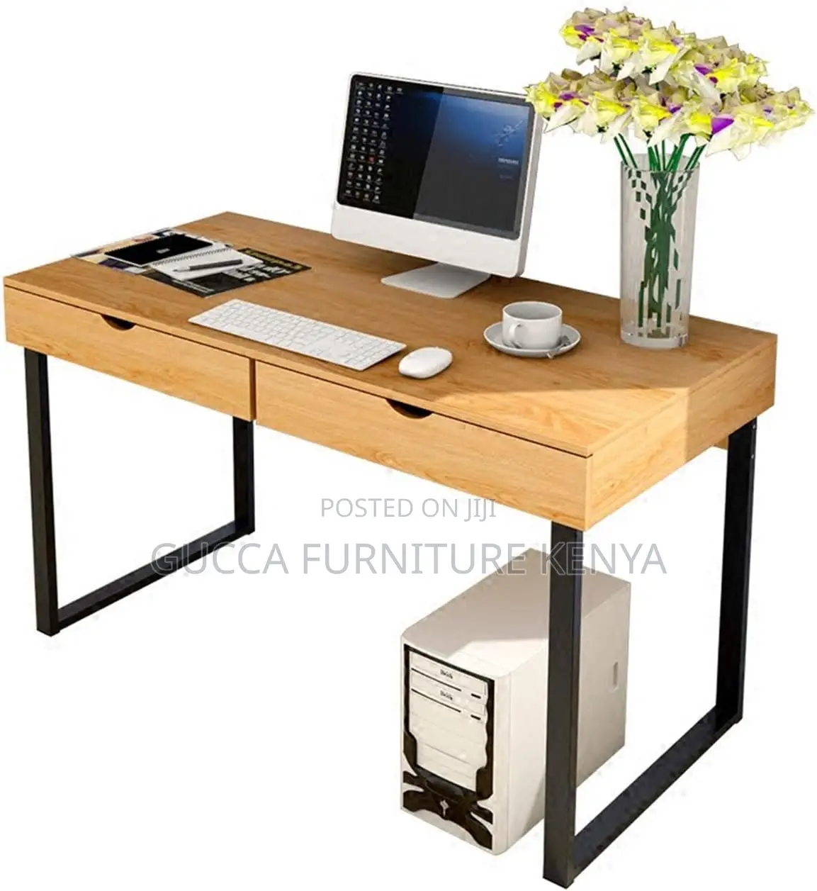 Compact Clerical Study Desk With Storage Drawers