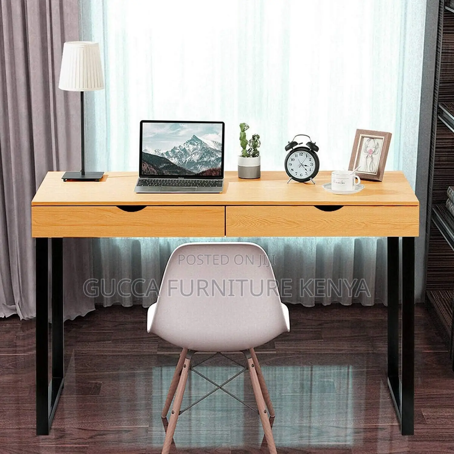 Compact Clerical Study Desk With Storage Drawers