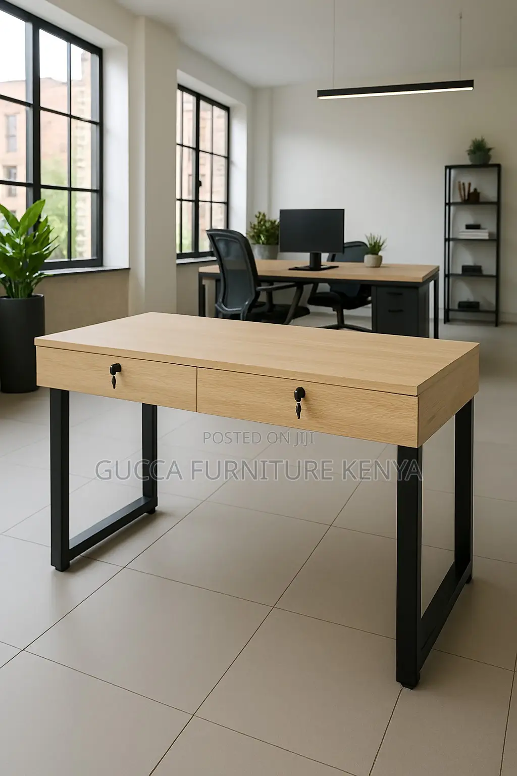 Compact Clerical Study Desk With Storage Drawers
