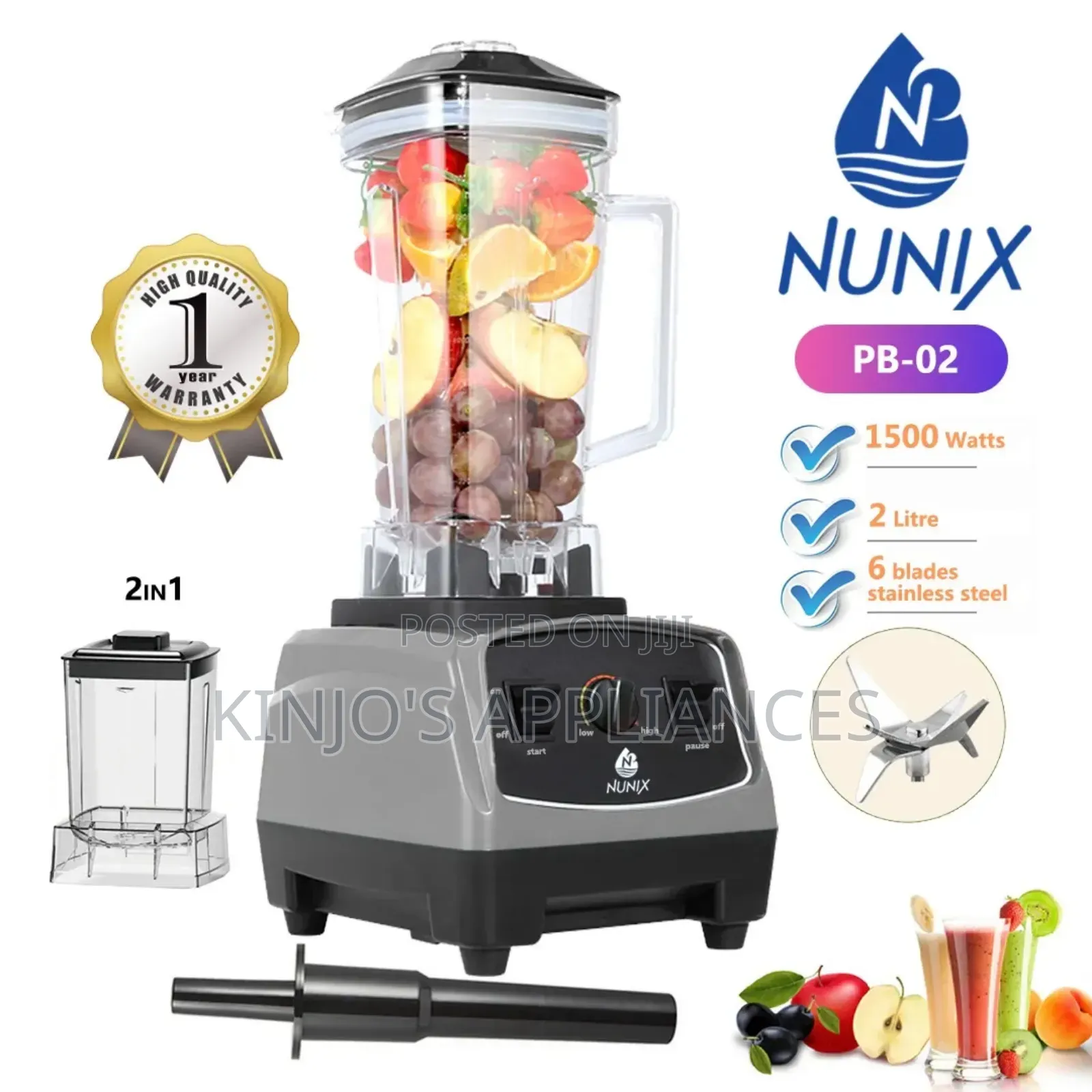 Nunix 2in1 Commercial Blender Pb-02