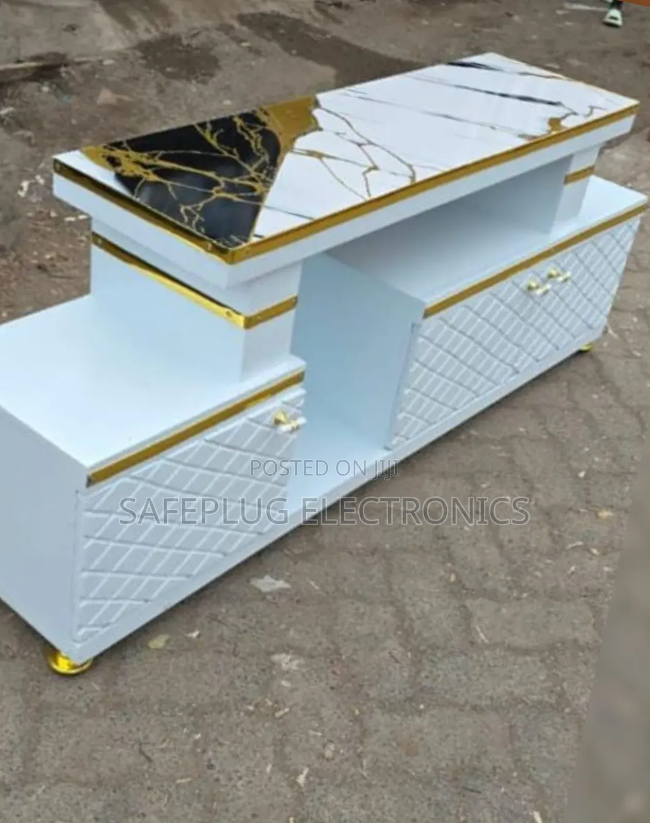 5ft Modern Tv Stand With Marble Top – Elegant Durable