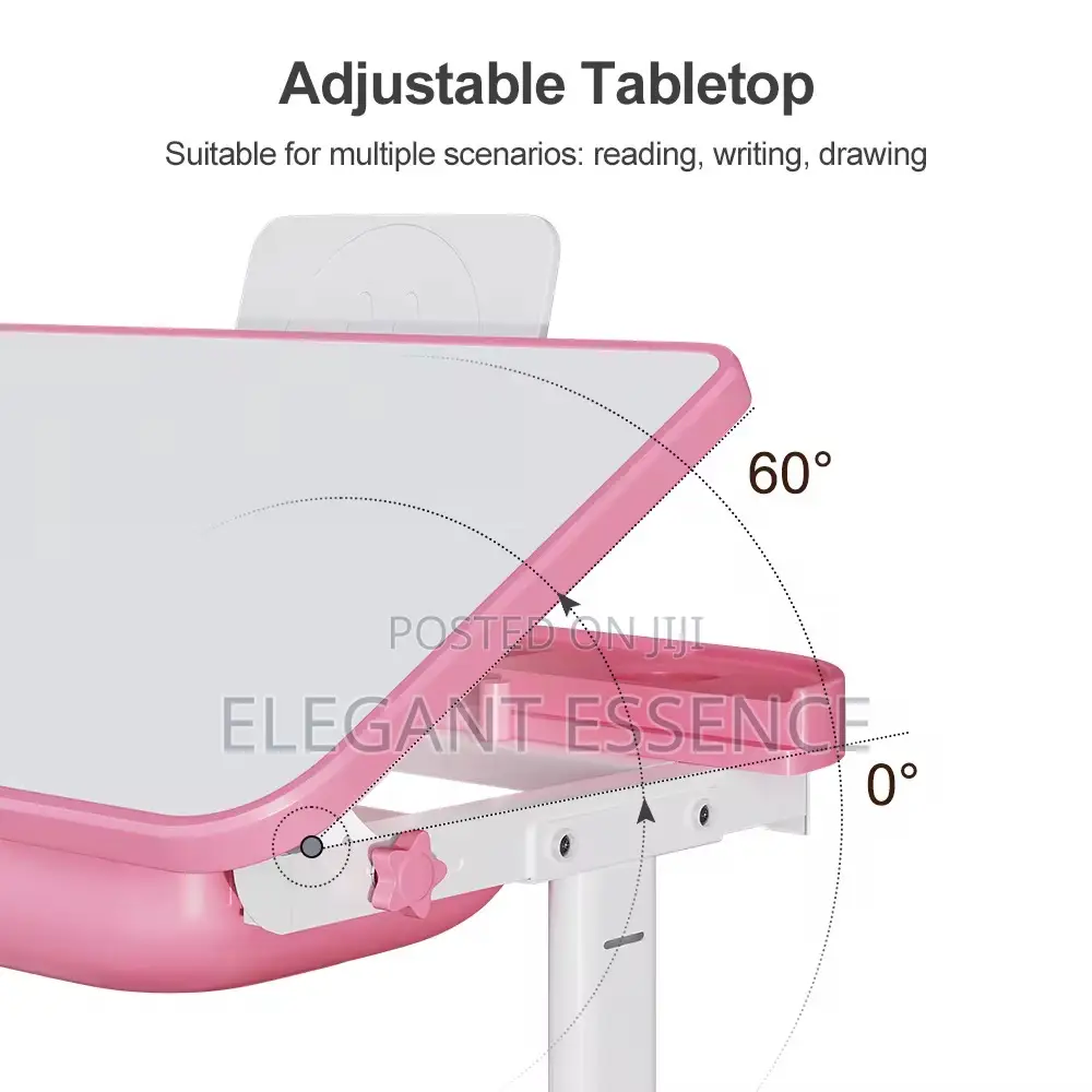 Study Desk Chair Set – Pink Strawberry Bunny Design
