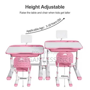 Study Desk Chair Set – Pink Strawberry Bunny Design