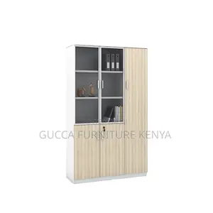 Brown Wooden 3-Door's Office Document Cabinet