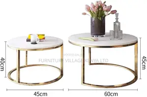 Dining Table : Marble Top Round Stackable Dininng Table