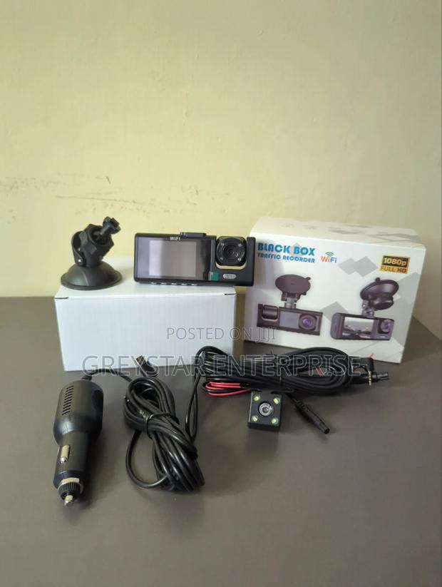 1080p 3 Lens Dash Camera Night Vision DVR Black Box Traffic Record