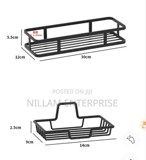 Punch-Free Wall Mounted Bathroom Rack Set*