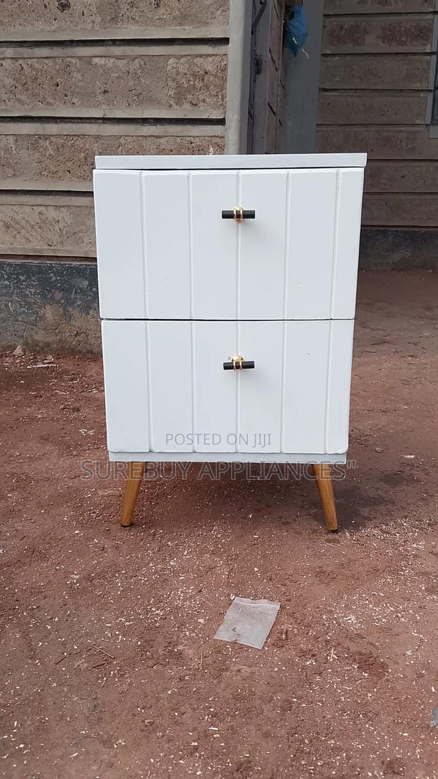 Luxury White Bedside Cabinet With Drawers - main view