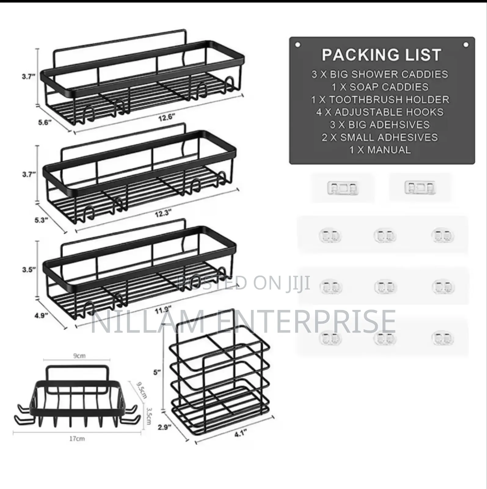 5pcs Set Shower Caddy Shelf/Bathroom Organizer*