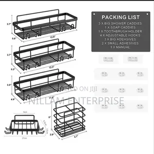 5pcs Set Shower Caddy Shelf/Bathroom Organizer*