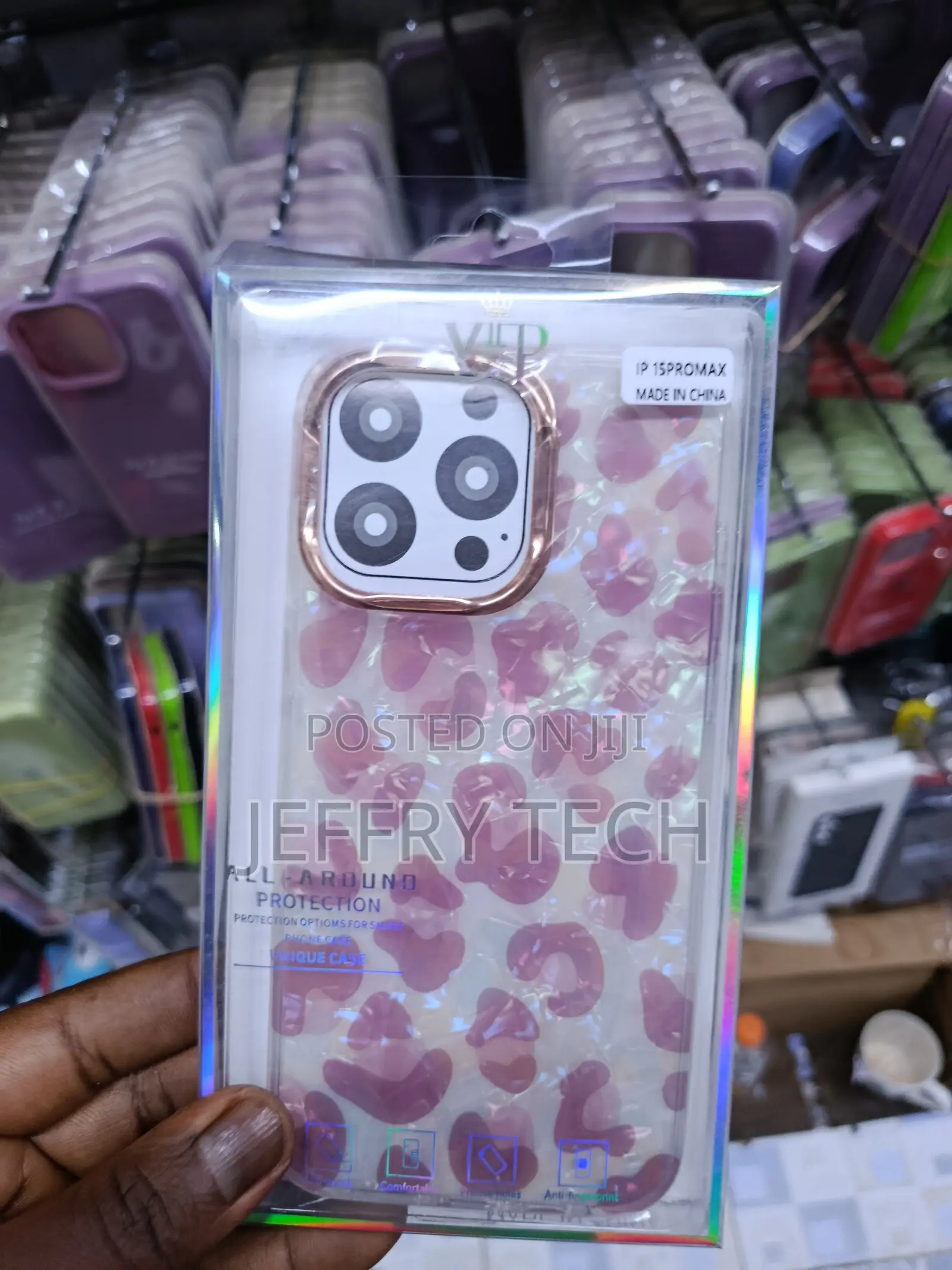 Ankell Cheetah Print Phone Case Compatible With iPhone 15 Pro Max