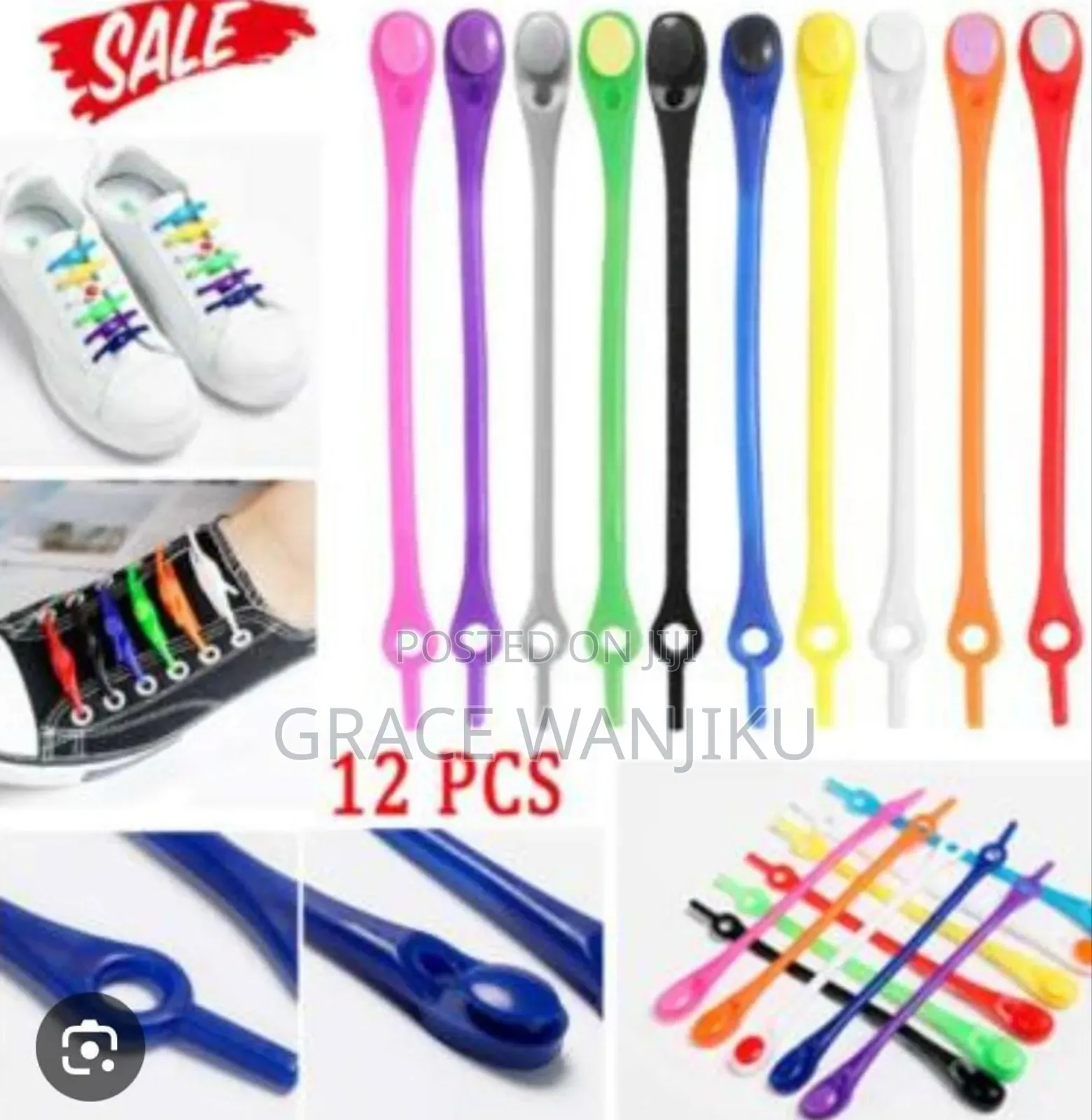 12pc Set of Multicolour Silicone Shoe Laces*