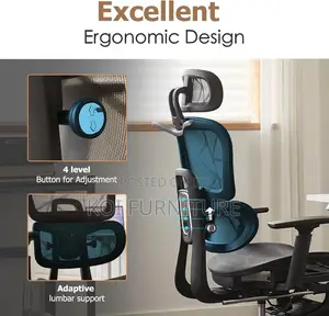 Office Chairs; Ergomomic Orthopedic Footrest Seat With High Backrest