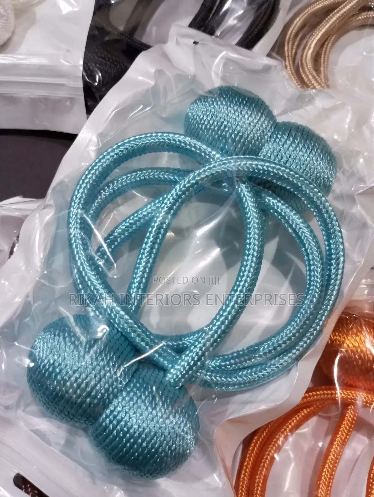 Turquoise Plain Curtain Holders