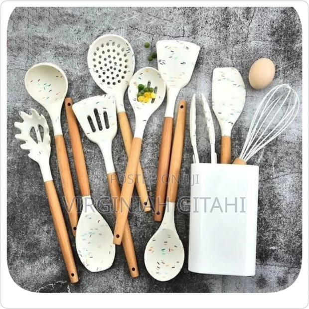 White Marble Silicone Spoon Set - main view