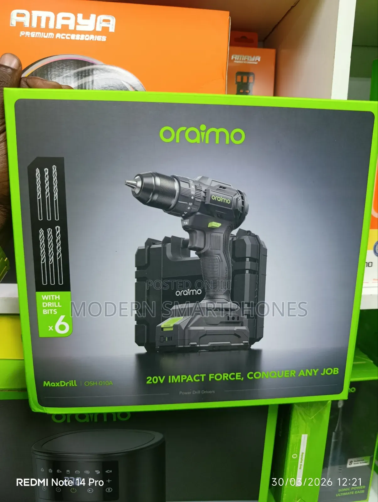 Oraimo Maxdrill 20v Cordless Versatile Power Drill Driver