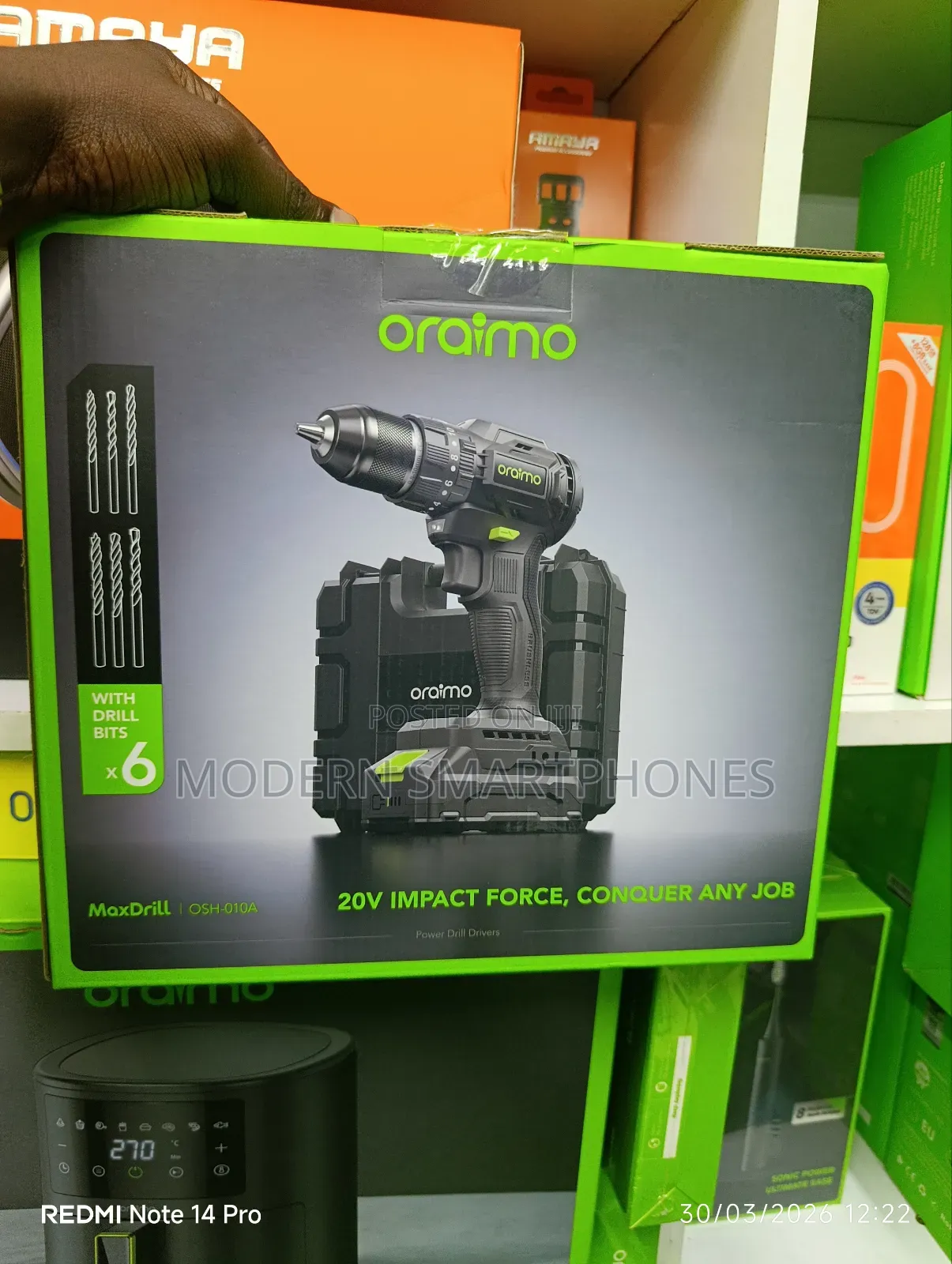 Oraimo Maxdrill 20v Cordless Versatile Power Drill Driver