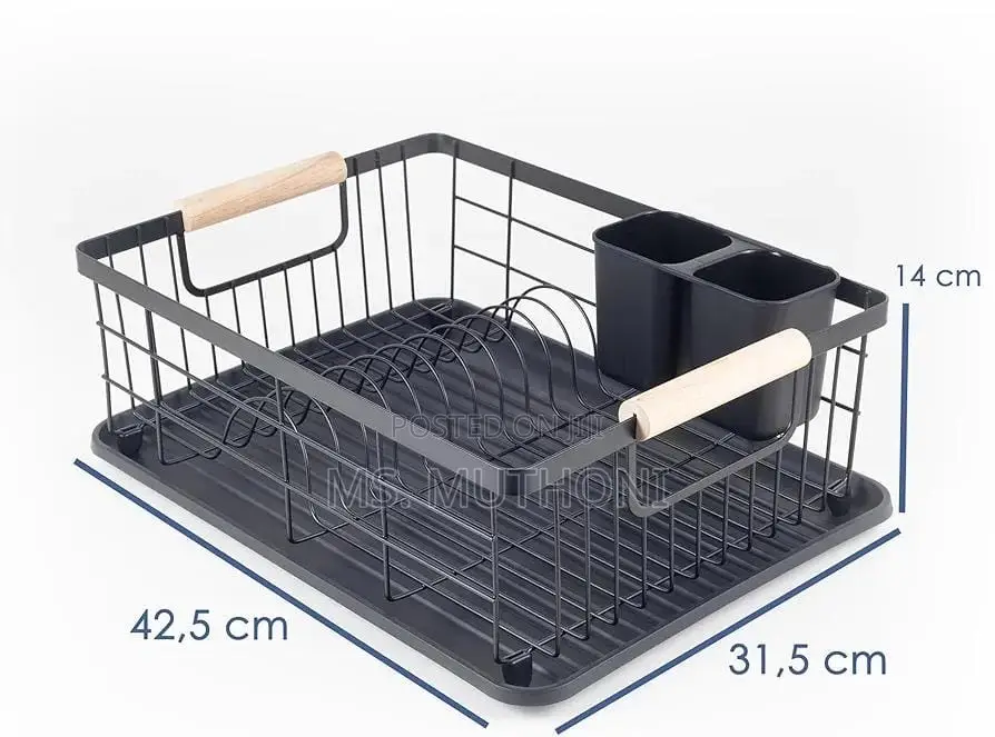 Minimalist Kitchenista Dish Rack With a Drip Tray,