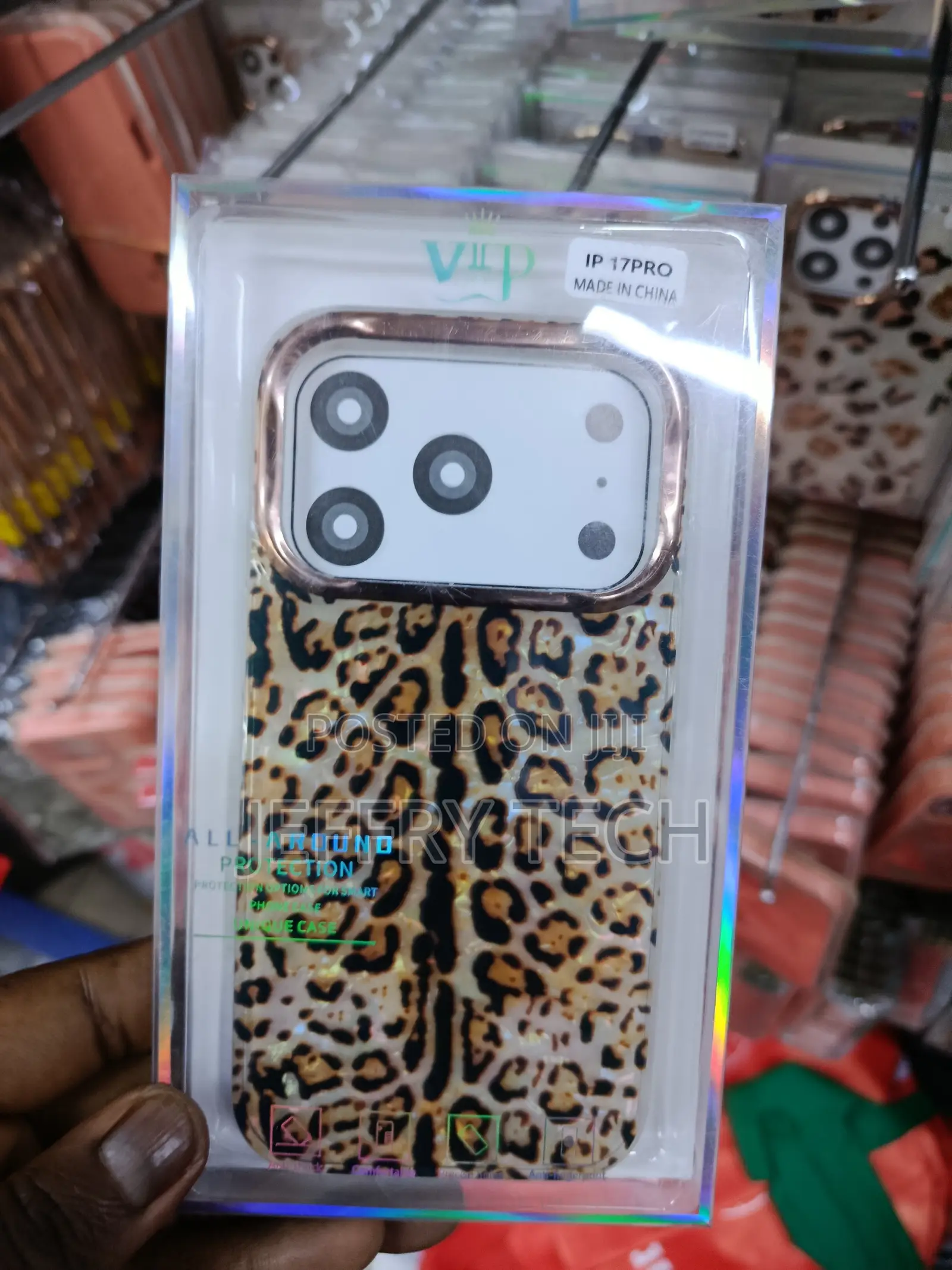 Alnail iPhone 17 Pro Leopard Cheeter Printed Pattern Case