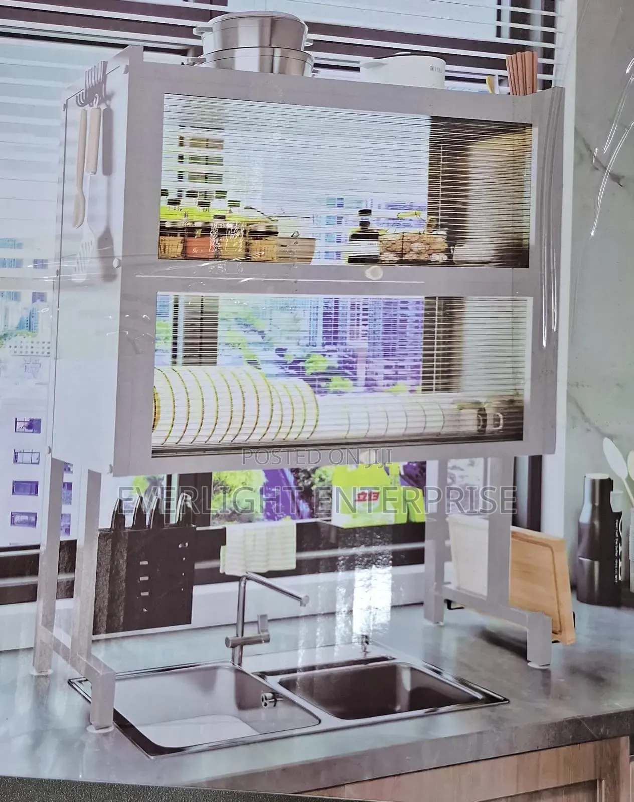 Over-sink Rack With A Mirror 2 Layers