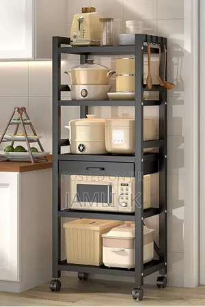 5-Tier Metallic Kitchen Rack - Av
