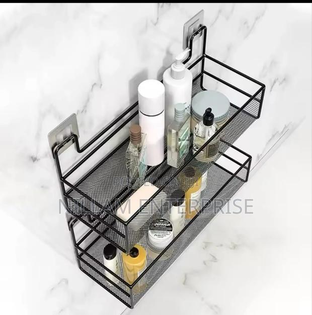 Large Mesh Bathroom Rack With Self Adhesive Stickers* - thumbnail 2