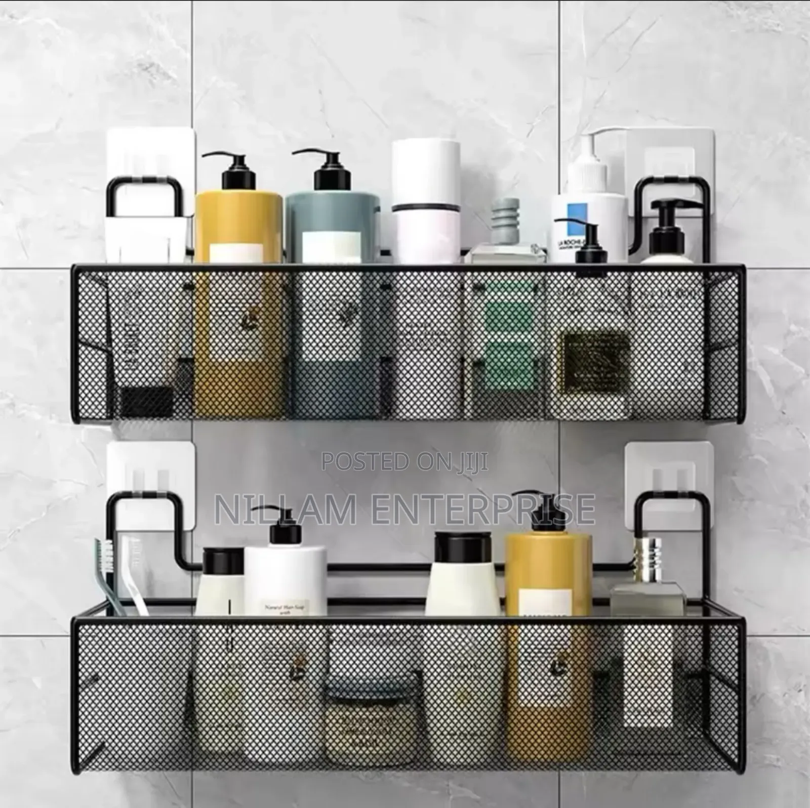 Large Mesh Bathroom Rack With Self Adhesive Stickers*