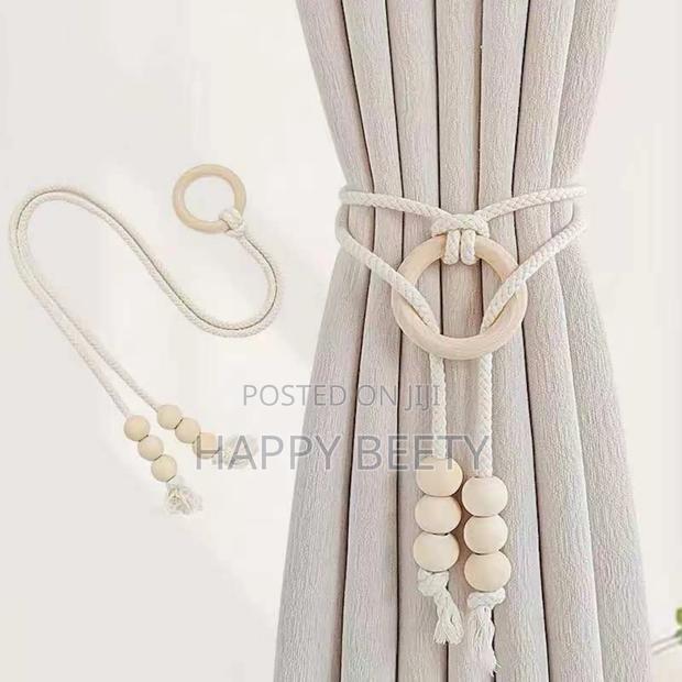 *2pcs Natural Cotton Rope Curtain Tiebacks Boho Style* ★ - thumbnail 2