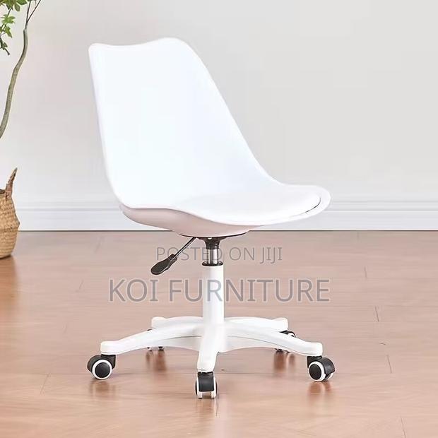Dining Chairs; Swivel Ergonomic Mid Backrest Office Home Dining Chairs - thumbnail 4