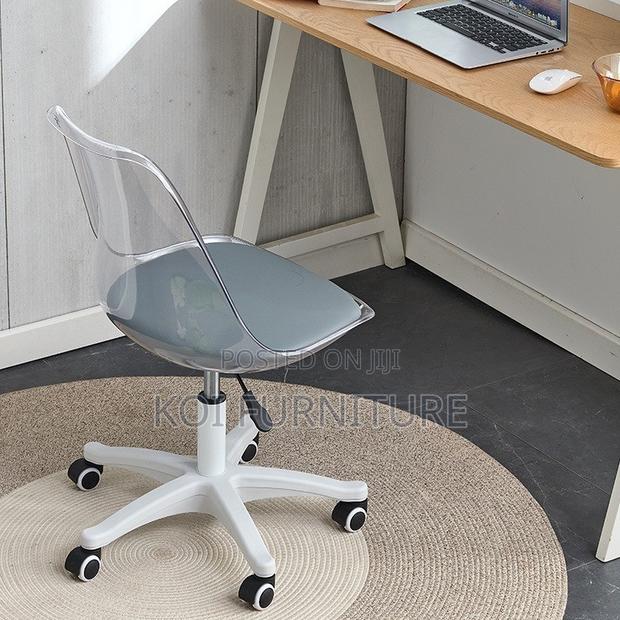 Dining Chairs; Swivel Ergonomic Mid Backrest Office Home Dining Chairs - thumbnail 6