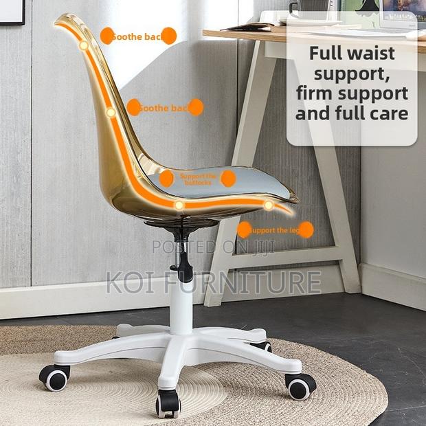 Dining Chairs; Swivel Ergonomic Mid Backrest Office Home Dining Chairs - thumbnail 8